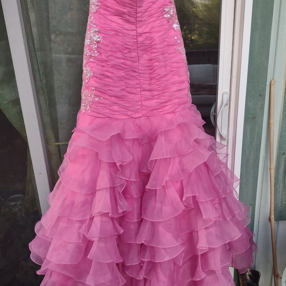 Pink Ruffled Ball Gown - Picture 8 of 10